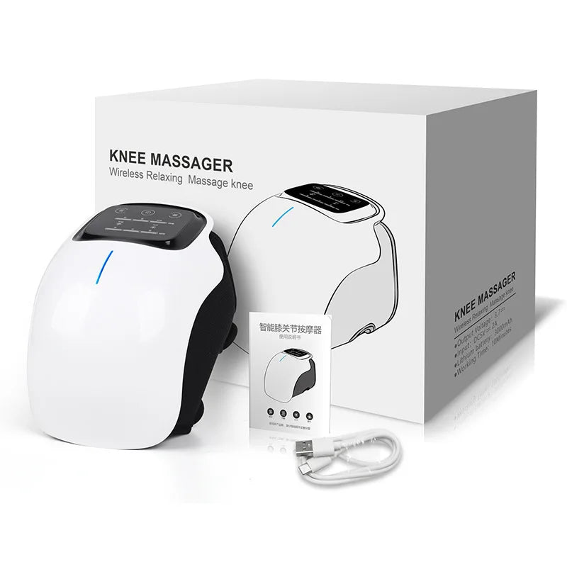 Cordless Knee Massager with Heat,Relax Knee Massage Helps Joint Stiff and Discomfort,3 Levels Heat & Vibration 10 Min Auto Off